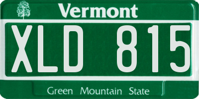 VT license plate XLD815