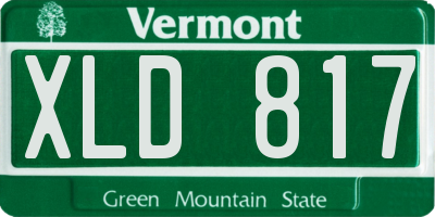 VT license plate XLD817