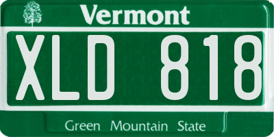 VT license plate XLD818