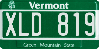 VT license plate XLD819