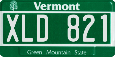 VT license plate XLD821