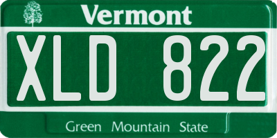 VT license plate XLD822