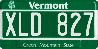 VT license plate XLD827