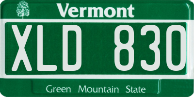 VT license plate XLD830