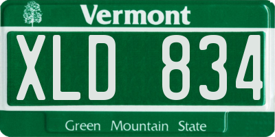 VT license plate XLD834
