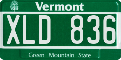 VT license plate XLD836