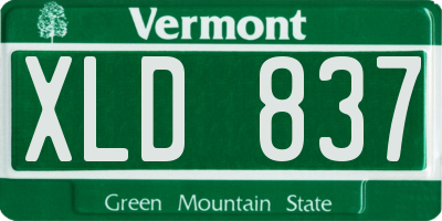 VT license plate XLD837