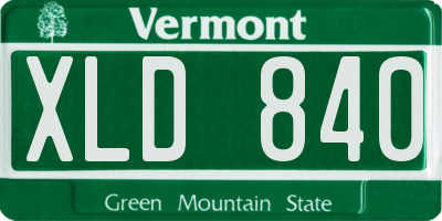 VT license plate XLD840