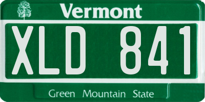 VT license plate XLD841