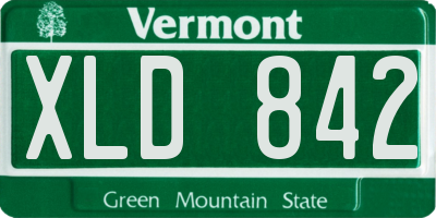 VT license plate XLD842