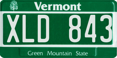 VT license plate XLD843