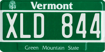 VT license plate XLD844