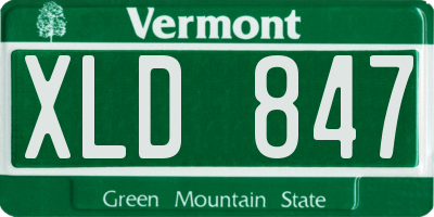 VT license plate XLD847