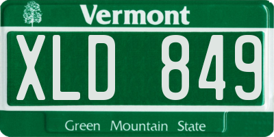 VT license plate XLD849
