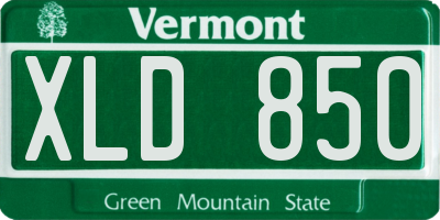 VT license plate XLD850