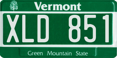 VT license plate XLD851