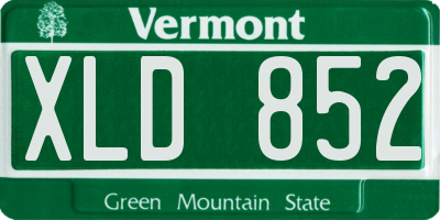 VT license plate XLD852