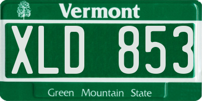 VT license plate XLD853