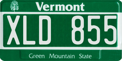 VT license plate XLD855