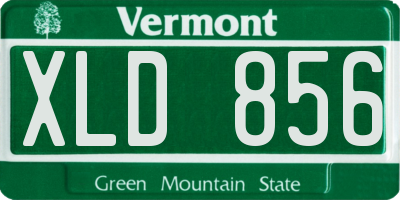VT license plate XLD856