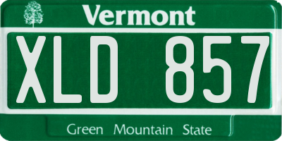 VT license plate XLD857
