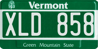 VT license plate XLD858