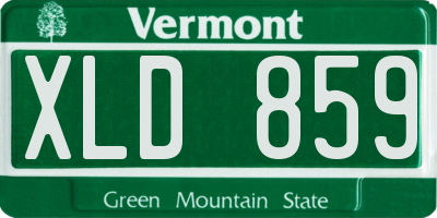 VT license plate XLD859