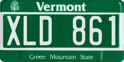 VT license plate XLD861