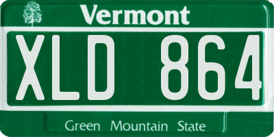 VT license plate XLD864
