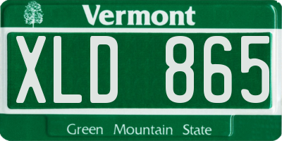 VT license plate XLD865