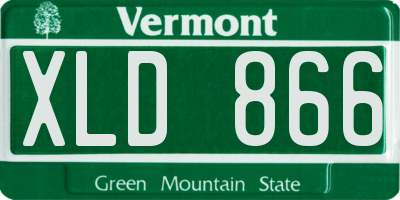 VT license plate XLD866