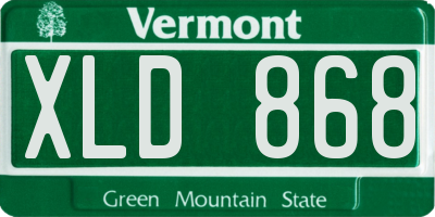 VT license plate XLD868