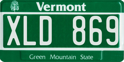 VT license plate XLD869