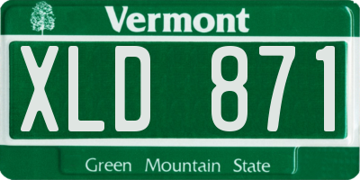 VT license plate XLD871