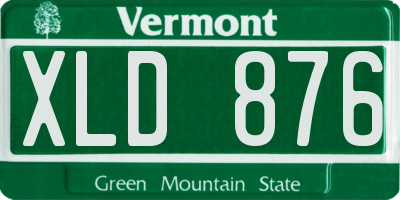 VT license plate XLD876