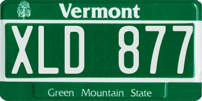 VT license plate XLD877