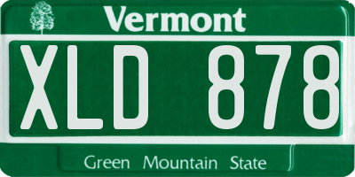 VT license plate XLD878