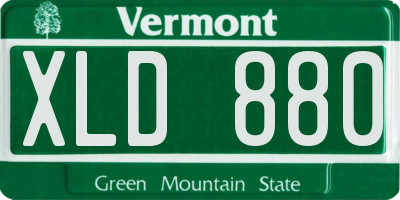 VT license plate XLD880