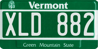 VT license plate XLD882