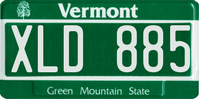 VT license plate XLD885