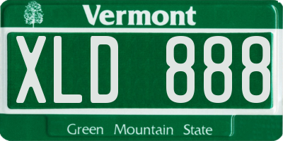 VT license plate XLD888