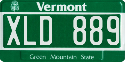 VT license plate XLD889