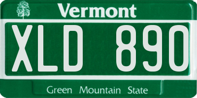 VT license plate XLD890