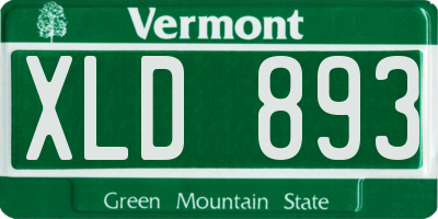 VT license plate XLD893