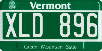 VT license plate XLD896