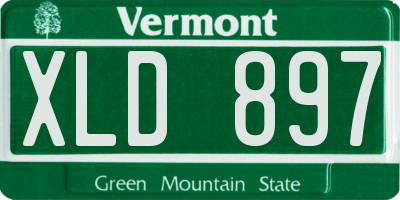 VT license plate XLD897