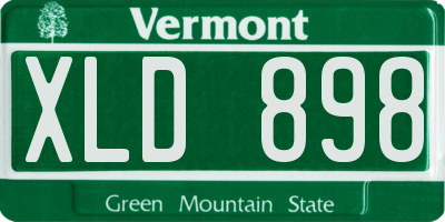 VT license plate XLD898