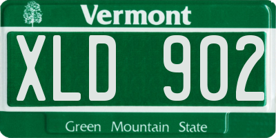 VT license plate XLD902