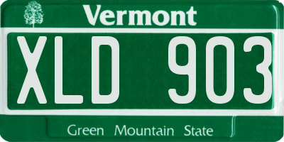 VT license plate XLD903