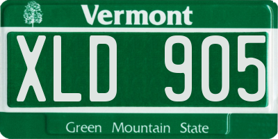 VT license plate XLD905
